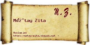 Mátay Zita névjegykártya