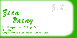 zita matay business card